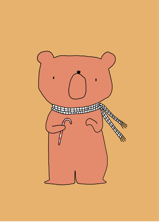 wenskaart kerst beer