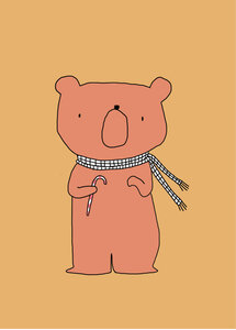 wenskaart kerst beer